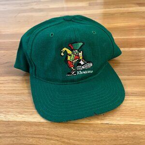 Vintage Kikwear Y2K 90s Skater Green Wool Snapback Hat Cap